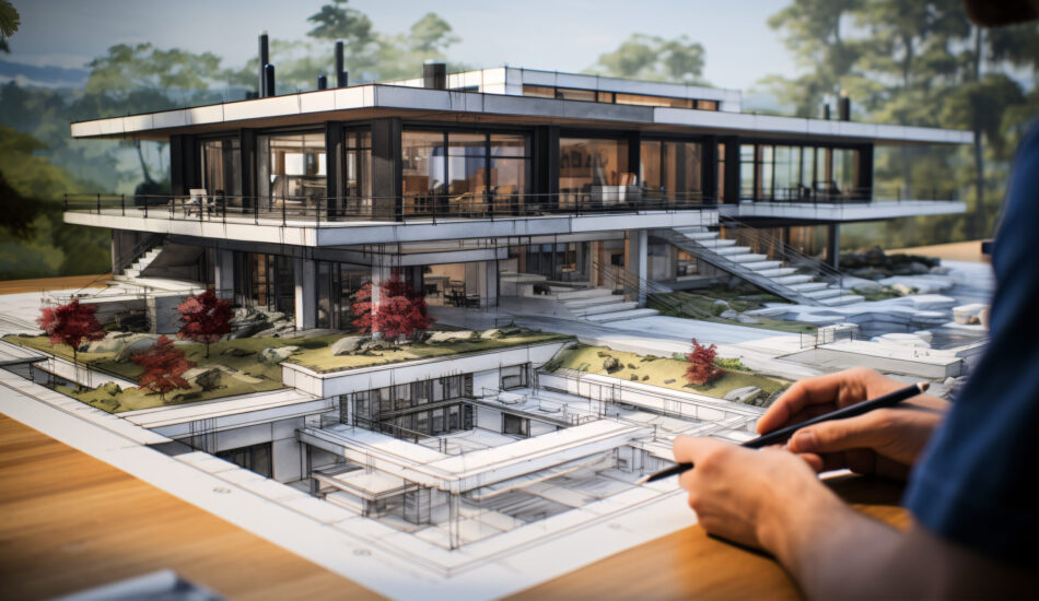 The architect's hand, with precision and passion, sketching the design