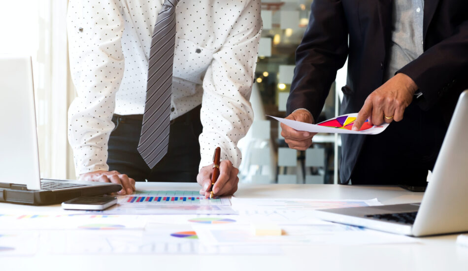 Young startups business meeting to discuss the situation on the marketing in the meeting room. Business teamwork meeting concept.